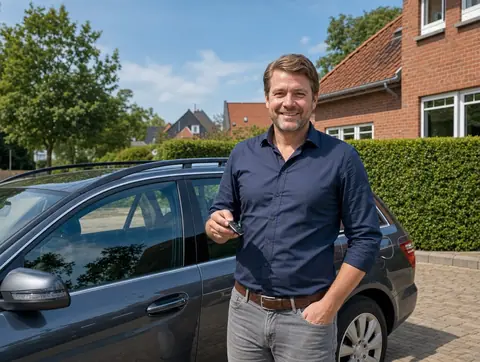 Verkäufer aus Germersheim mit dem verkauften Fahrzeug